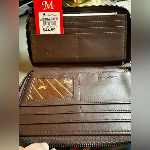 Montana West Brown Wallet with Embroidered Logo - Picture 2 of 2
